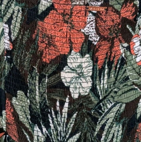 Volcom Women's M Tropical Black Floral Maxi Dress Front Slit Straps Stretch Back - Picture 5 of 5